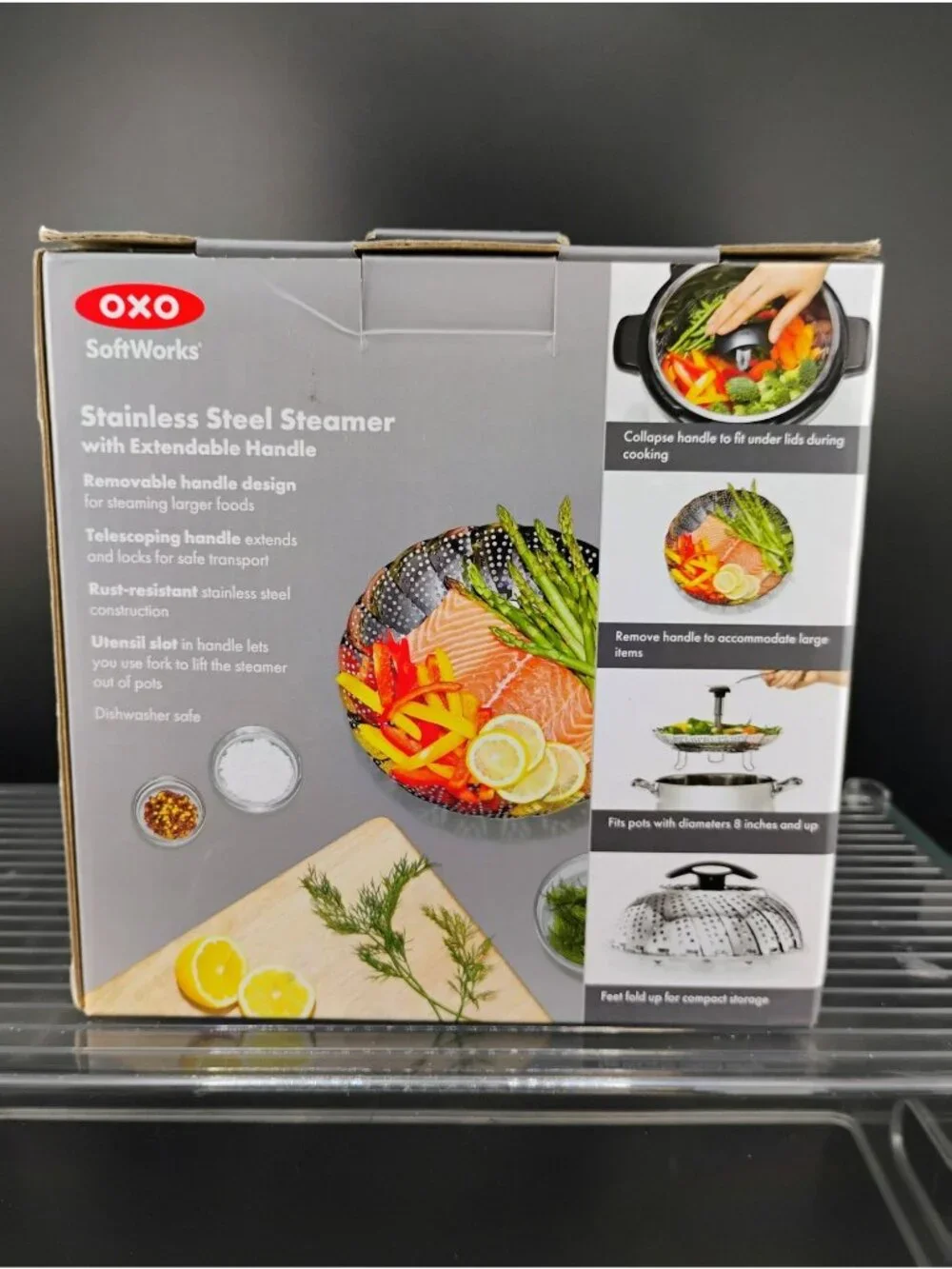 Oxo SoftWorks Stainless Steel Steamer With Extendable Handle